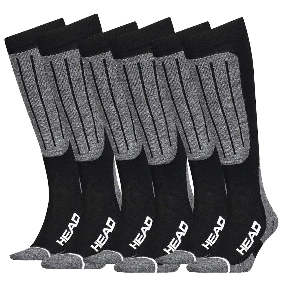 HEAD Kneehigh 6 Paar Black/White Unisex Skisocken