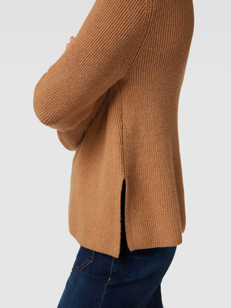Strickpullover mit Turtleneck in camel meliert