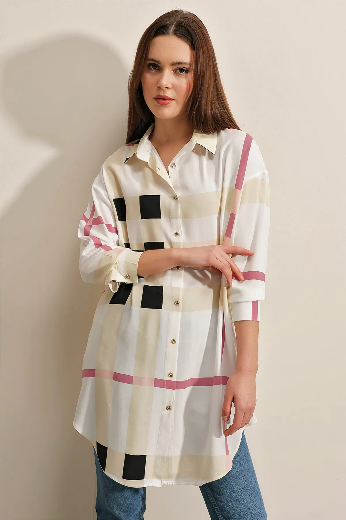 Bigdart  5599 Gemusterte Tunika – Rosa