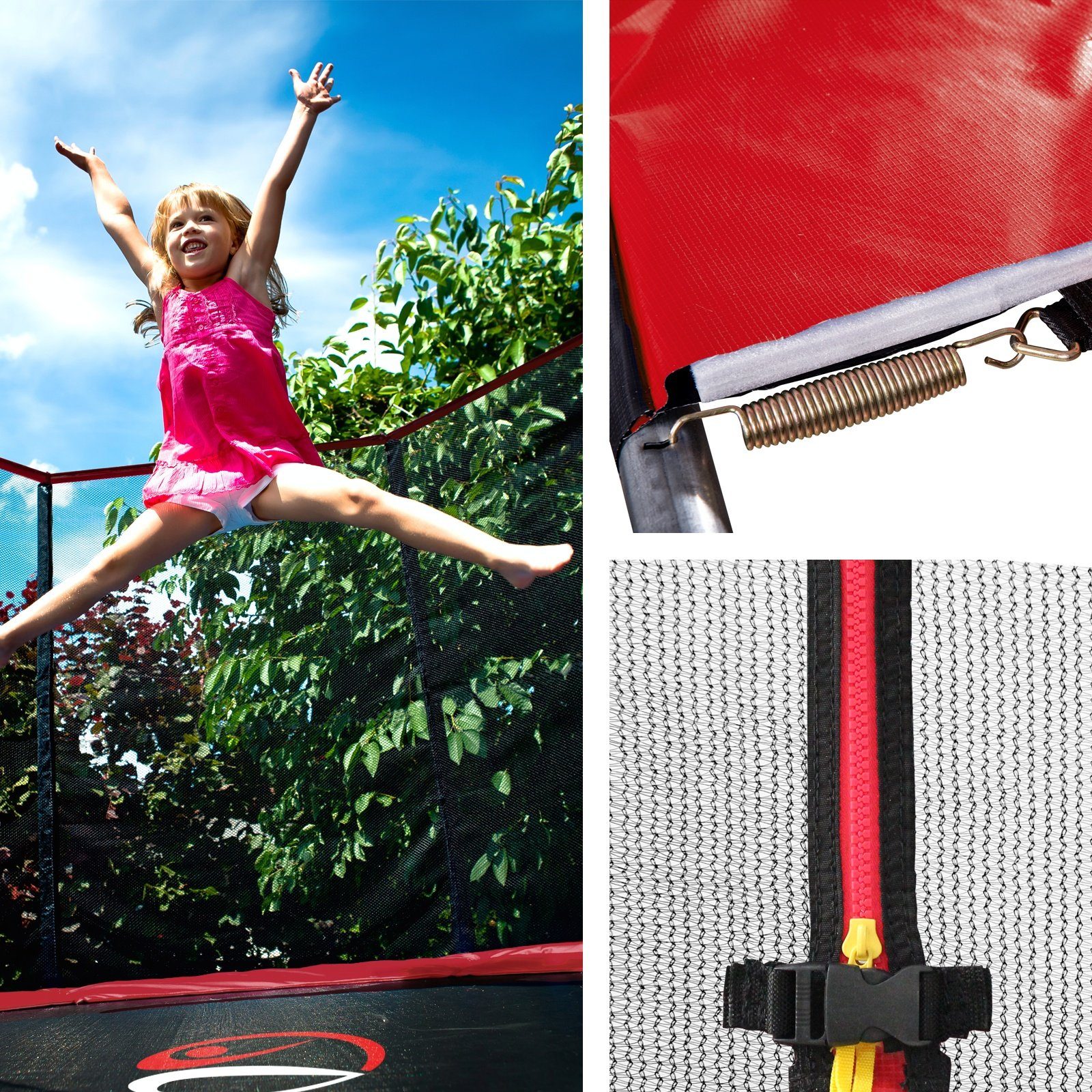 VENDOMNIA Fitnesstrampolin Gartentrampoline mit Sicherheitsnetz, Leiter, Randabdeckung, (Outdoor und Indoor Gartentrampolin mit Zubehör, Fitness Trampoline), 305 cm, Farbwahl