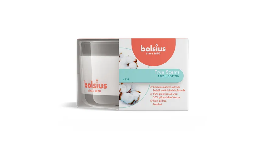 bolsius Duftglas flach True Scents Fresh Cotton Fresh Cotton