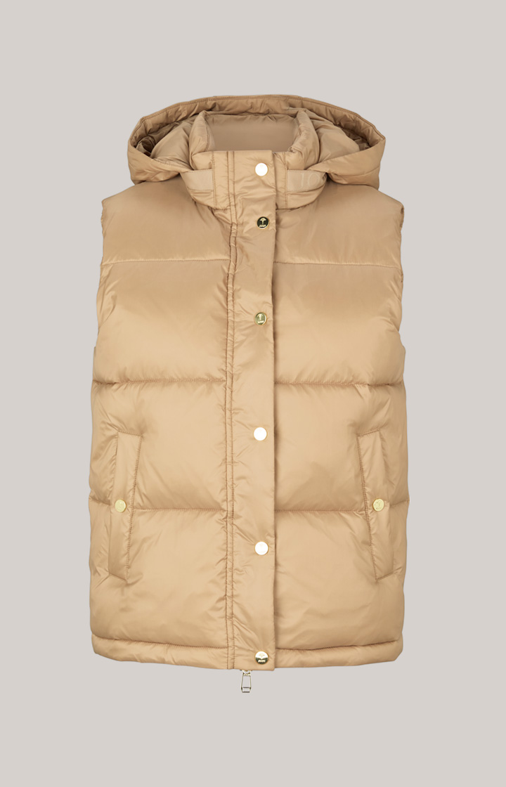 Nylon-Steppweste in Beige