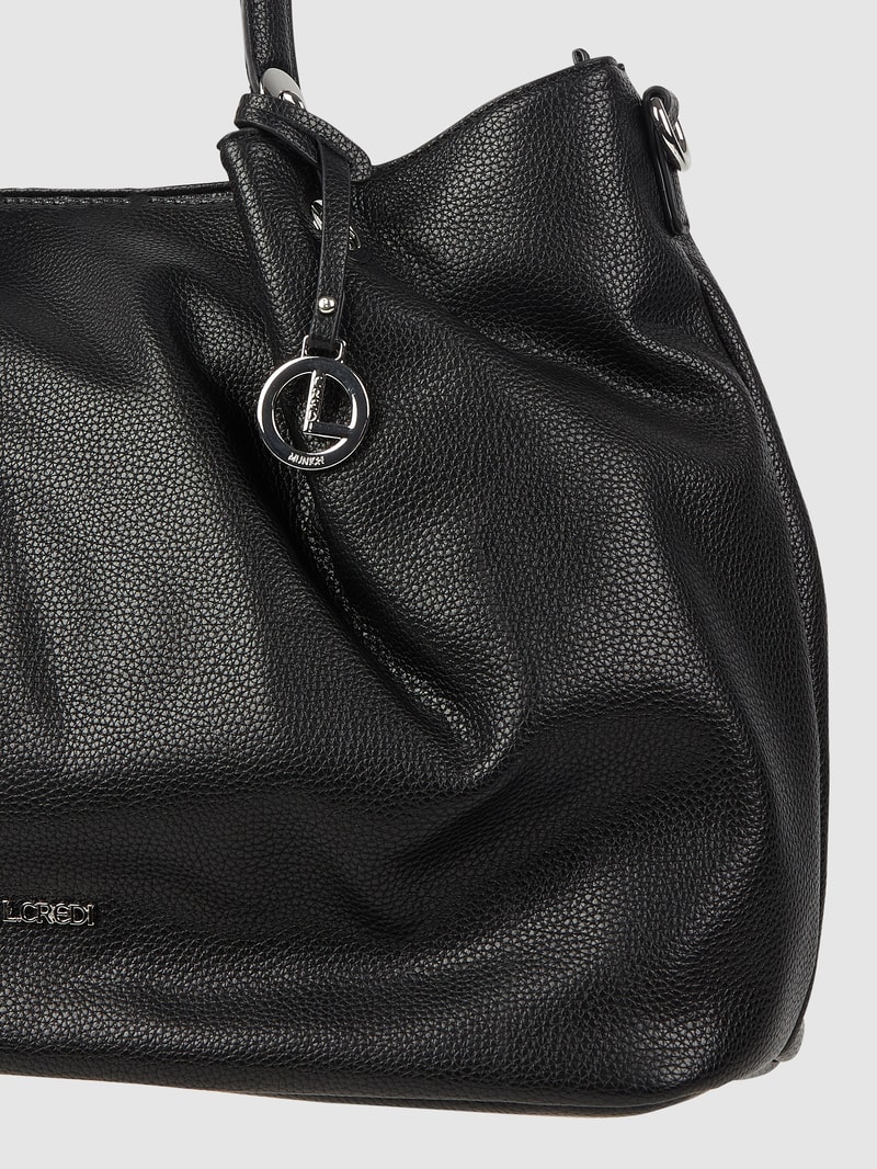 Shopper in Leder-Optik Modell 'Ebony' in schwarz