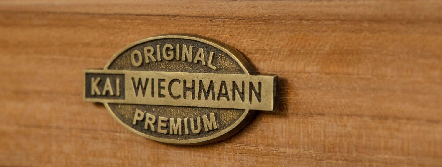 Kai Wiechmann Sitzhocker Premium Teakholz Hocker 67 x 31 cm als wetterfester Blumenhocker, massiver und unbehandelter Holzhocker aus Teak