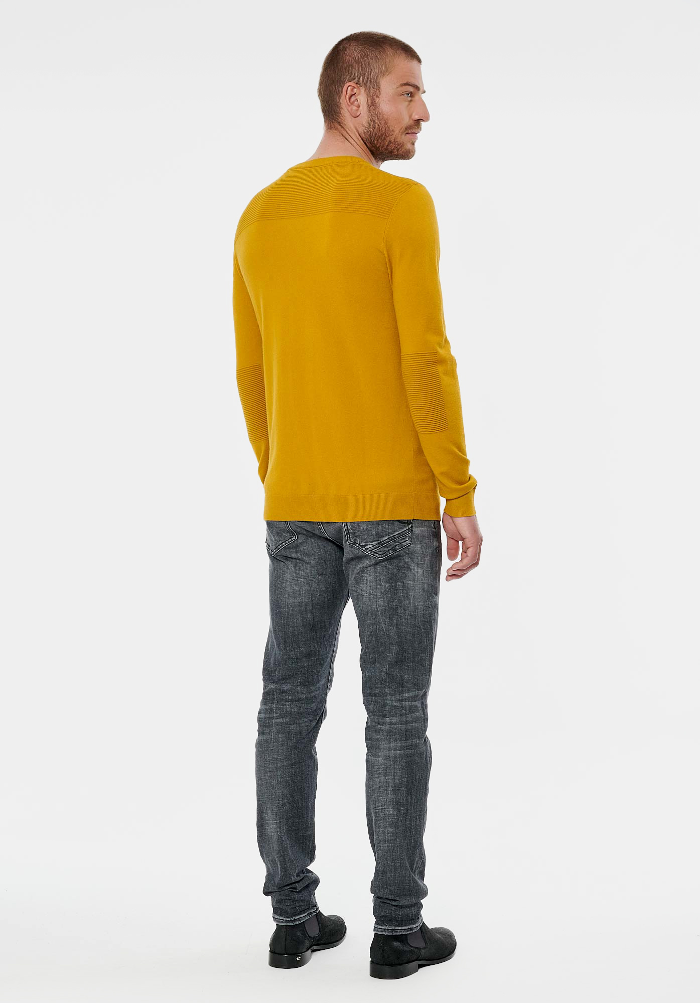 AERO   Pull moutarde homme