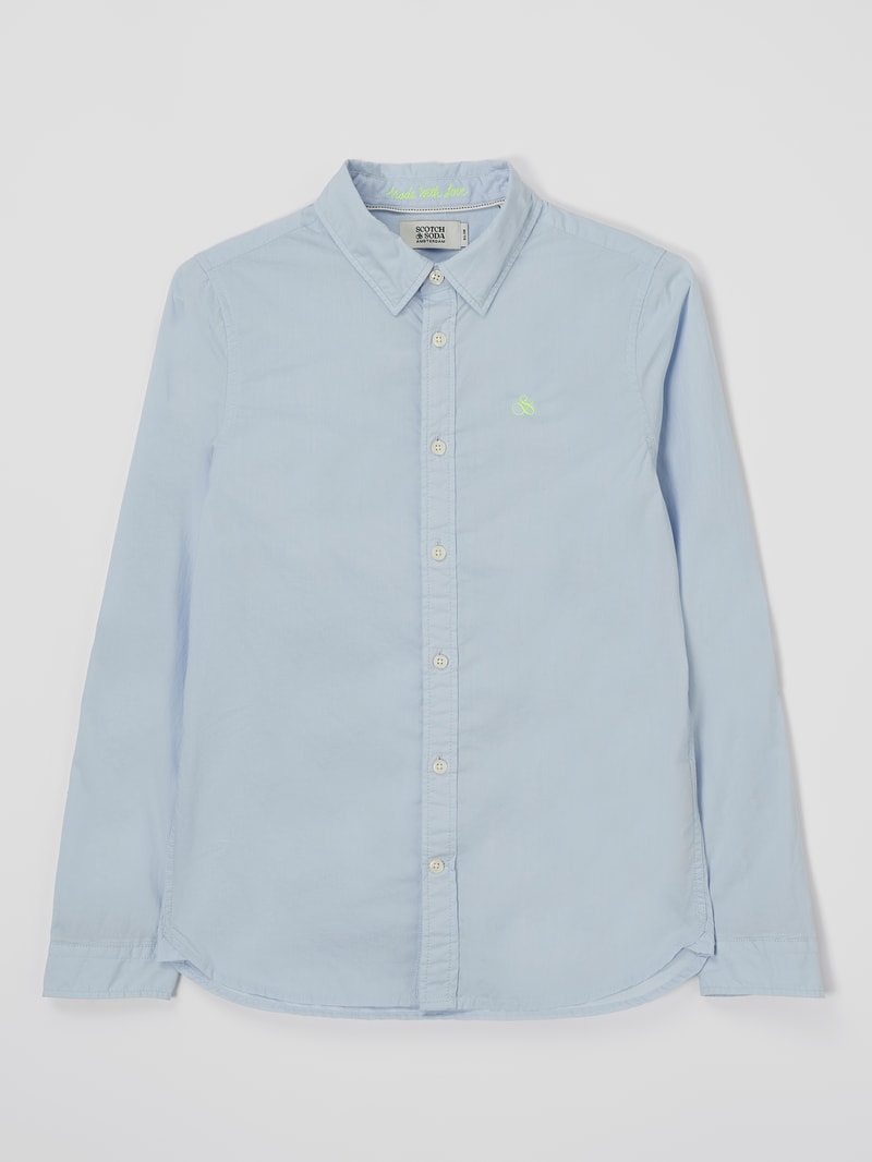Slim Fit Hemd aus Baumwolle in hellblau