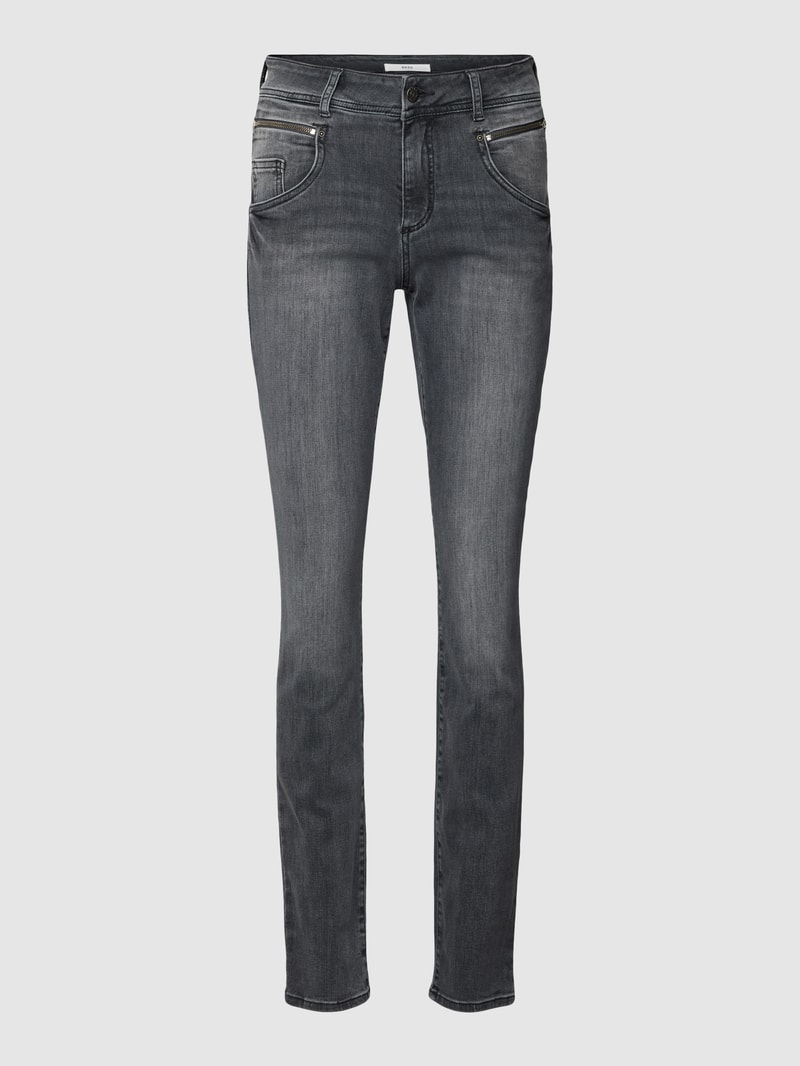 Jeans mit 5-Pocket-Design Modell 'SHAKIRA' in dunkelgrau