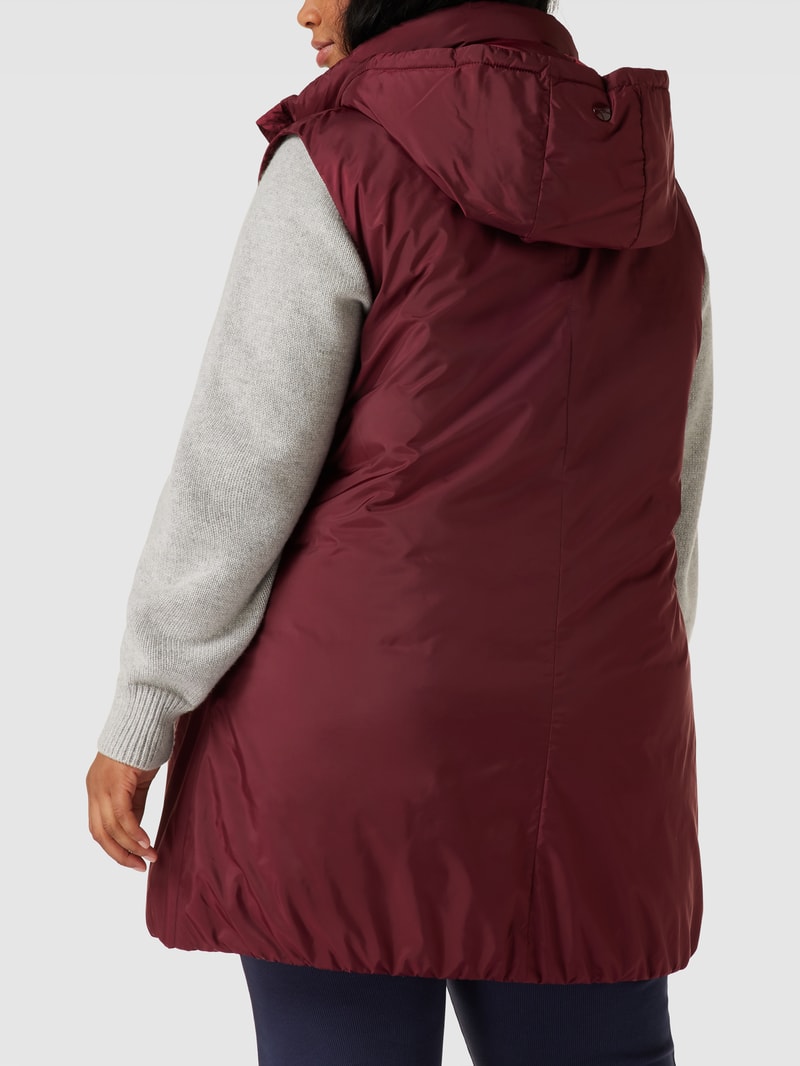 PLUS SIZE Weste mit seitlichen Eingrifftaschen in bordeaux rot