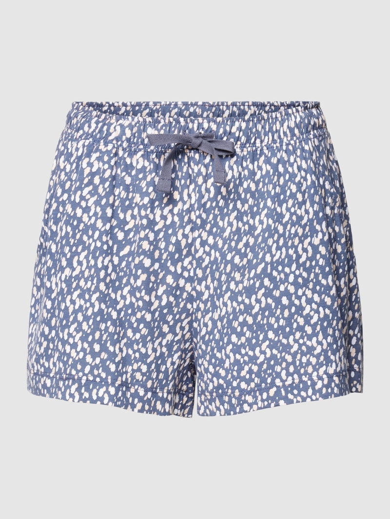 Pyjama-Shorts mit Allover-Muster Modell 'Cozy Dreams' in blau