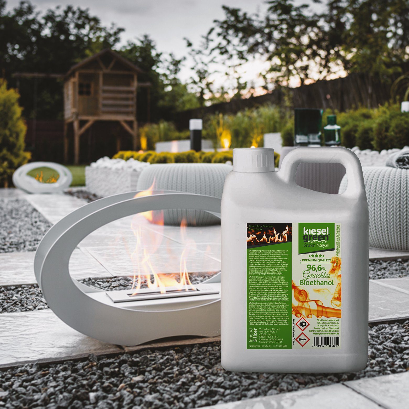 KieselGreen Bioethanol KieselGreen Bioethanol 5/10/25/50 Liter mit Duft für Ethanol-Kamin, 5 l