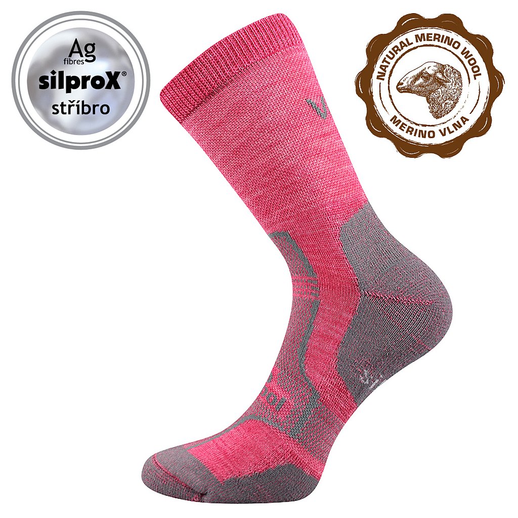 Voxx Granit rosa Socken aus Merino