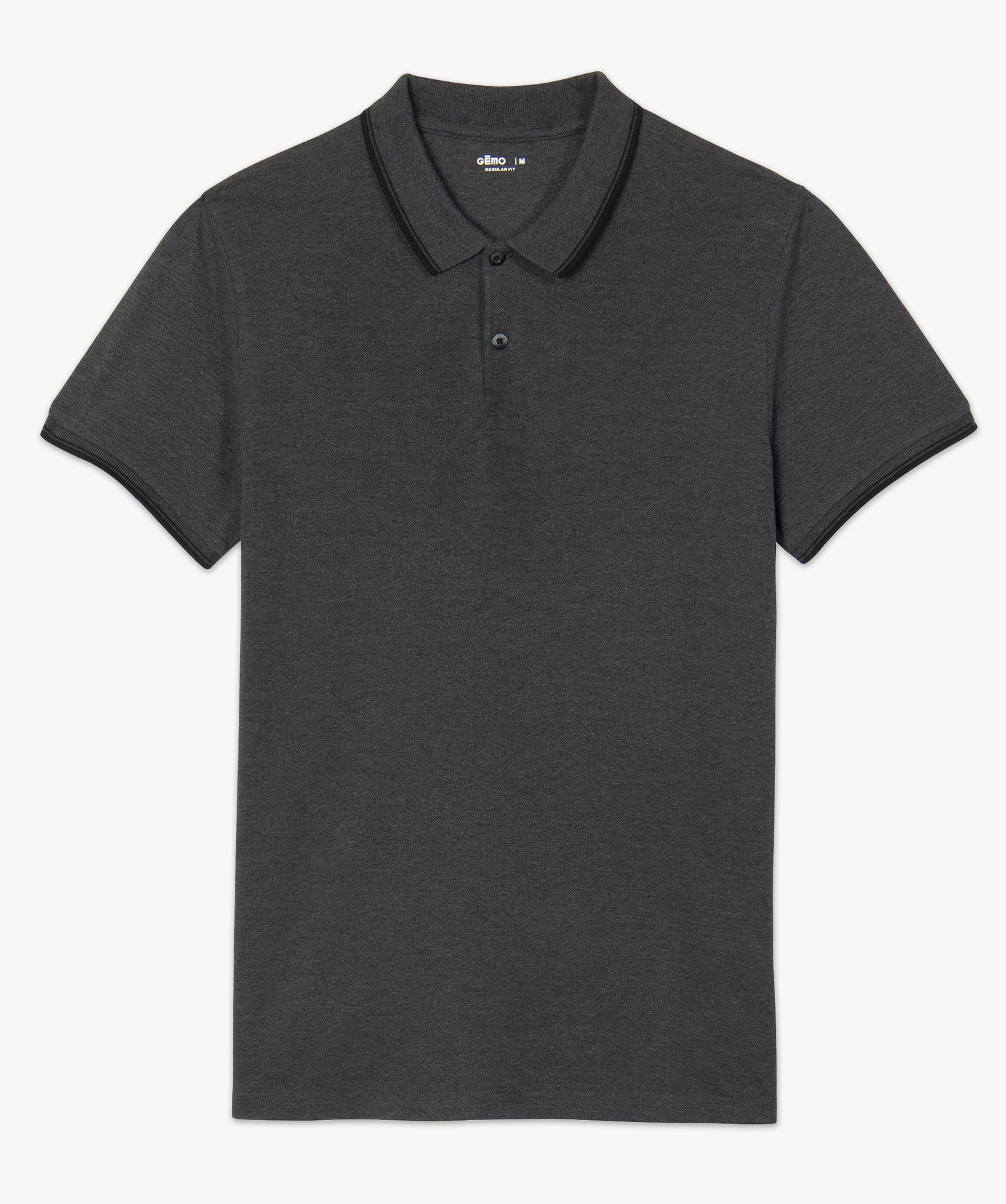 Polo homme à manches courtes 100% coton bio gris fonce | GEMO