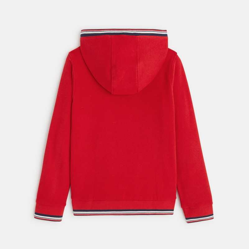 Sweat-shirt à capuche open mind rouge garçon