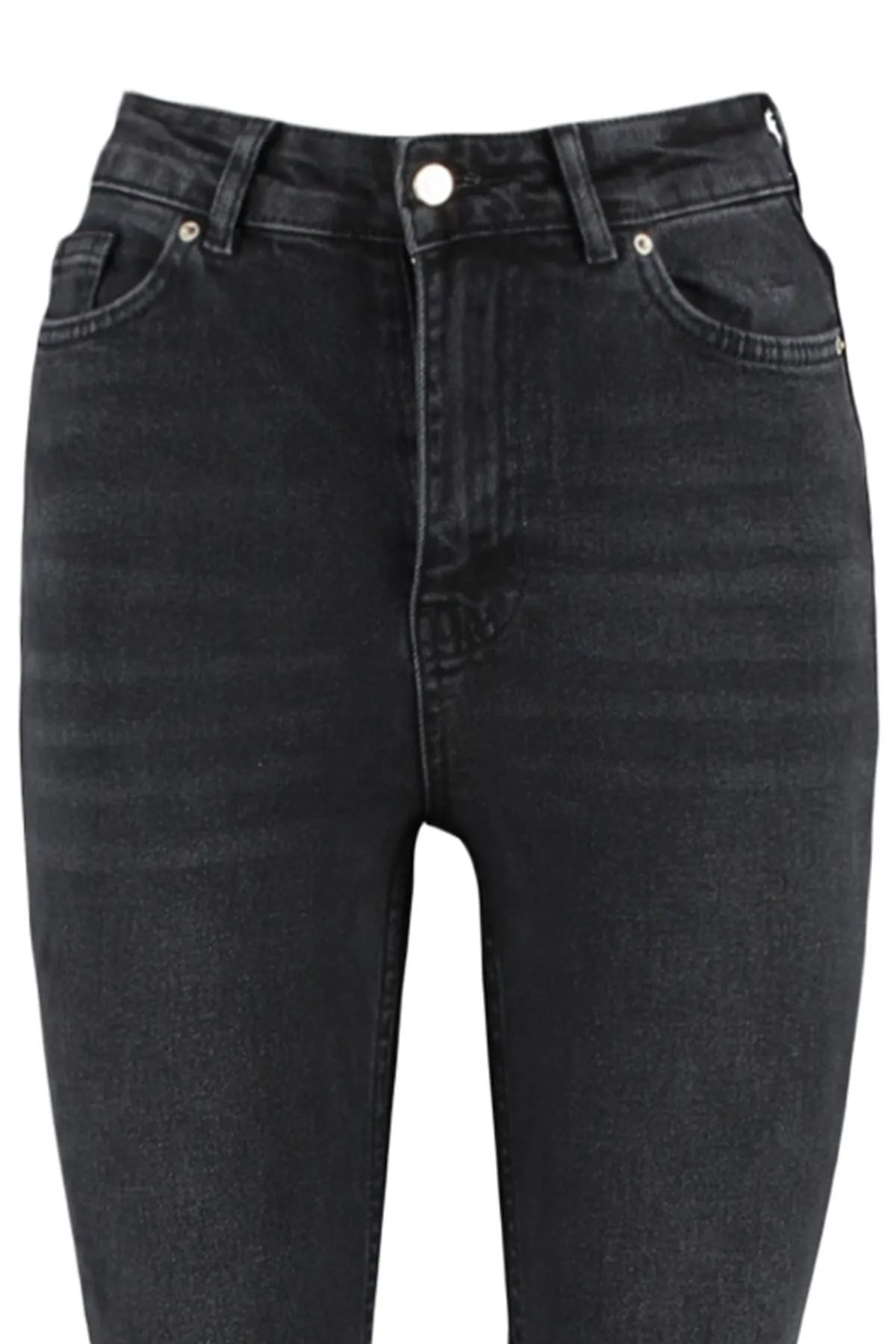 Trendyol Collection  Schwarze Schlagjeans mit hoher Taille TWOSS23JE00063