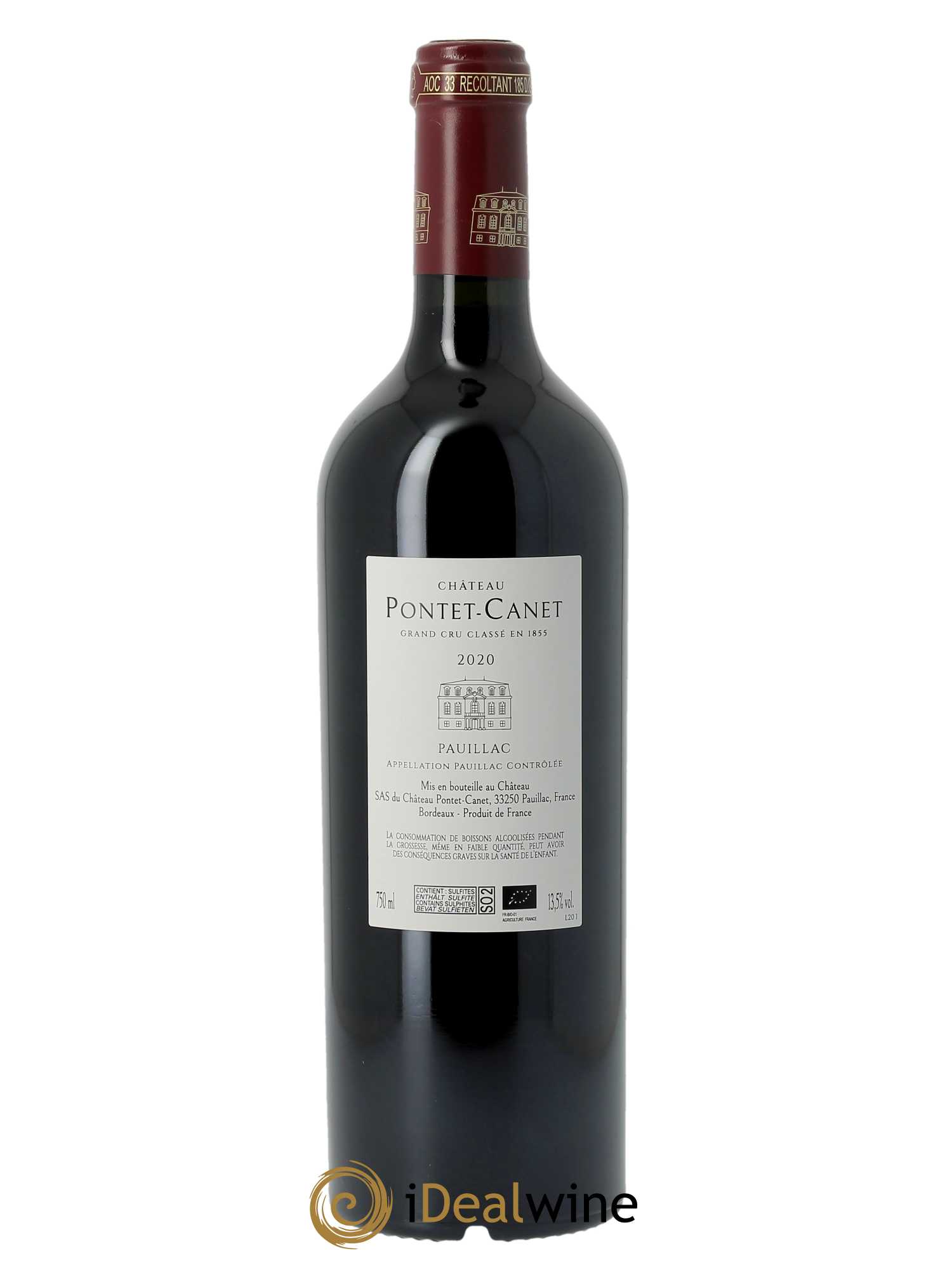 Château Pontet Canet 5ème Grand Cru Classé (CBO à partir de 6 BTS) 2020 - Lot de 1 Bouteille
