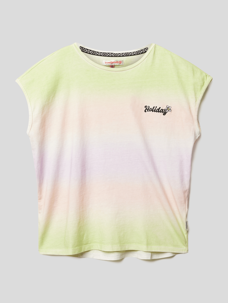 T-Shirt mit Streifenmuster in hellgrün