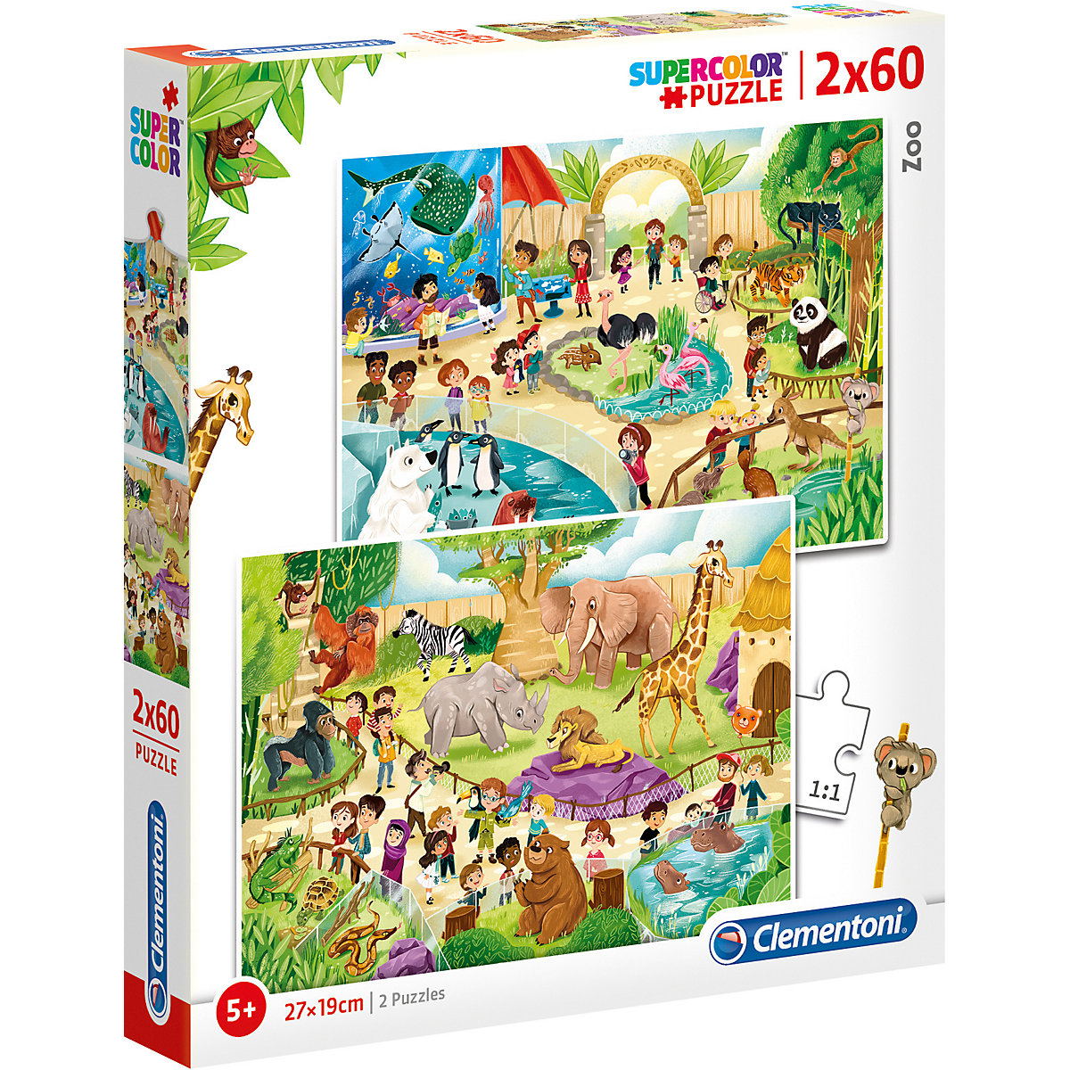 Puzzle 2x60 Teile - Zoo