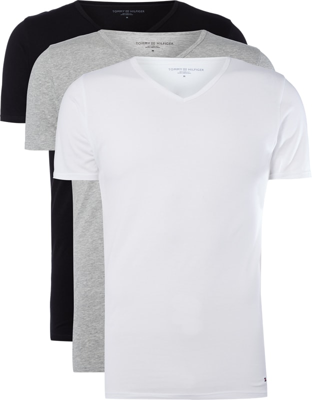 T-Shirt im 3er-Pack in silber meliert