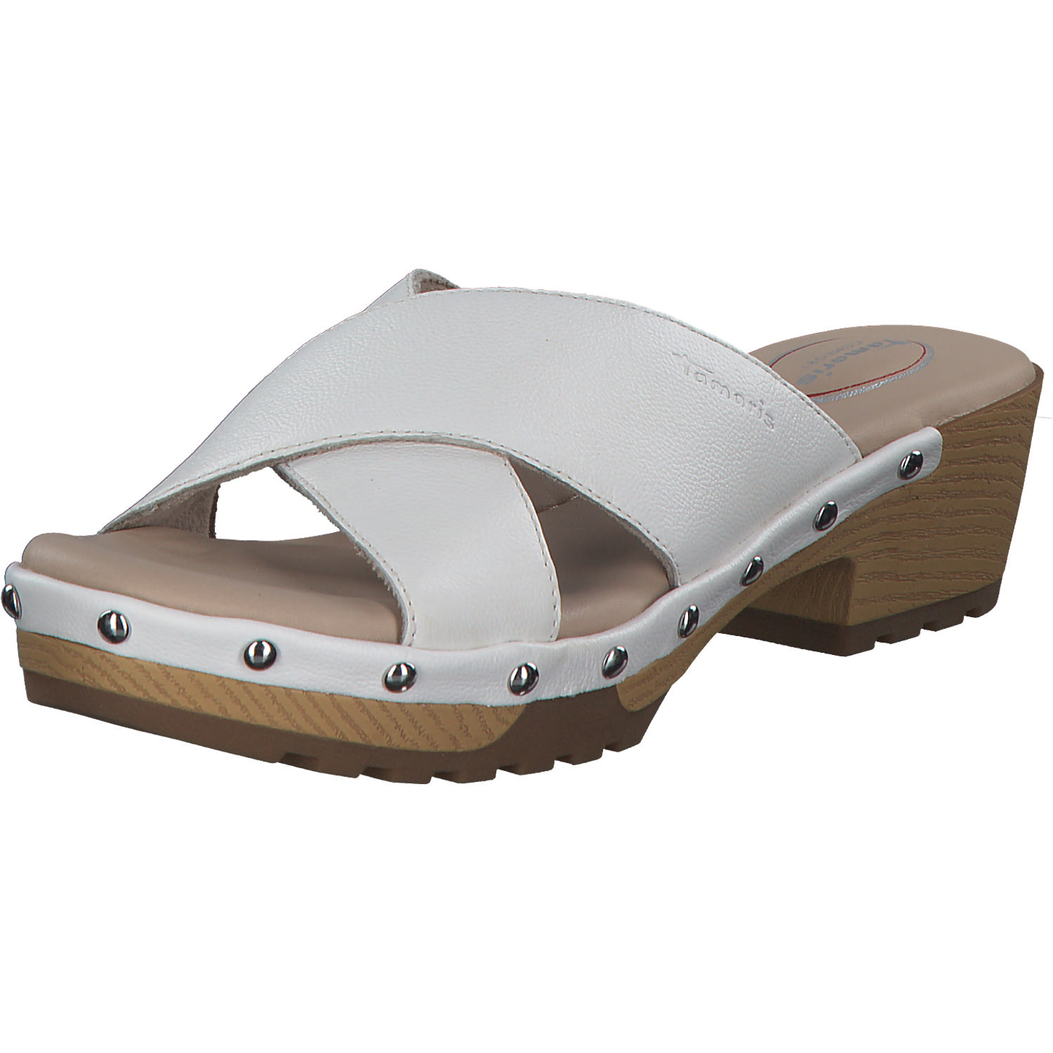 Jana Shoes 87301, Plateau-Pantoletten, Damen, white