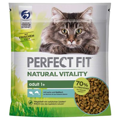 6 x 650 g Perfect Fit Natural Vitality Adult + 6 x 50 g Nassfutter zum Sonderpreis!