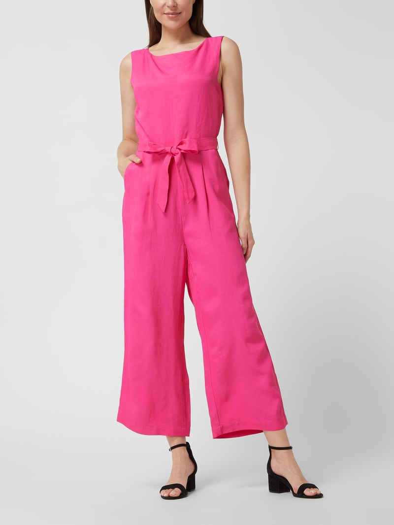 Jumpsuit mit Leinen-Anteil in pink