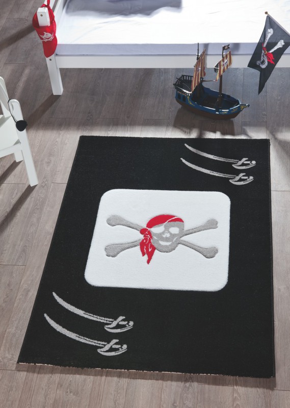 Relita Kinderteppich 170 x 120 cm, Pirat, weiße Säbel