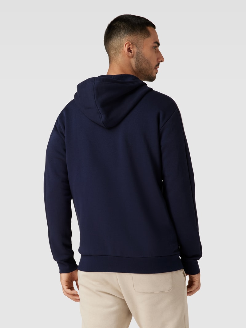 Sweatjacke mit Kontraststreifen in dunkelblau