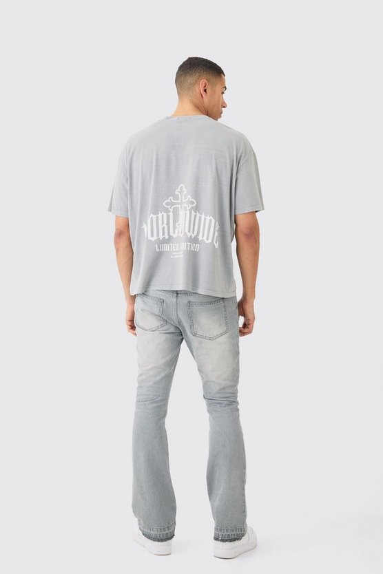 Oversize T-Shirt mit Worldwide Kreuz Print