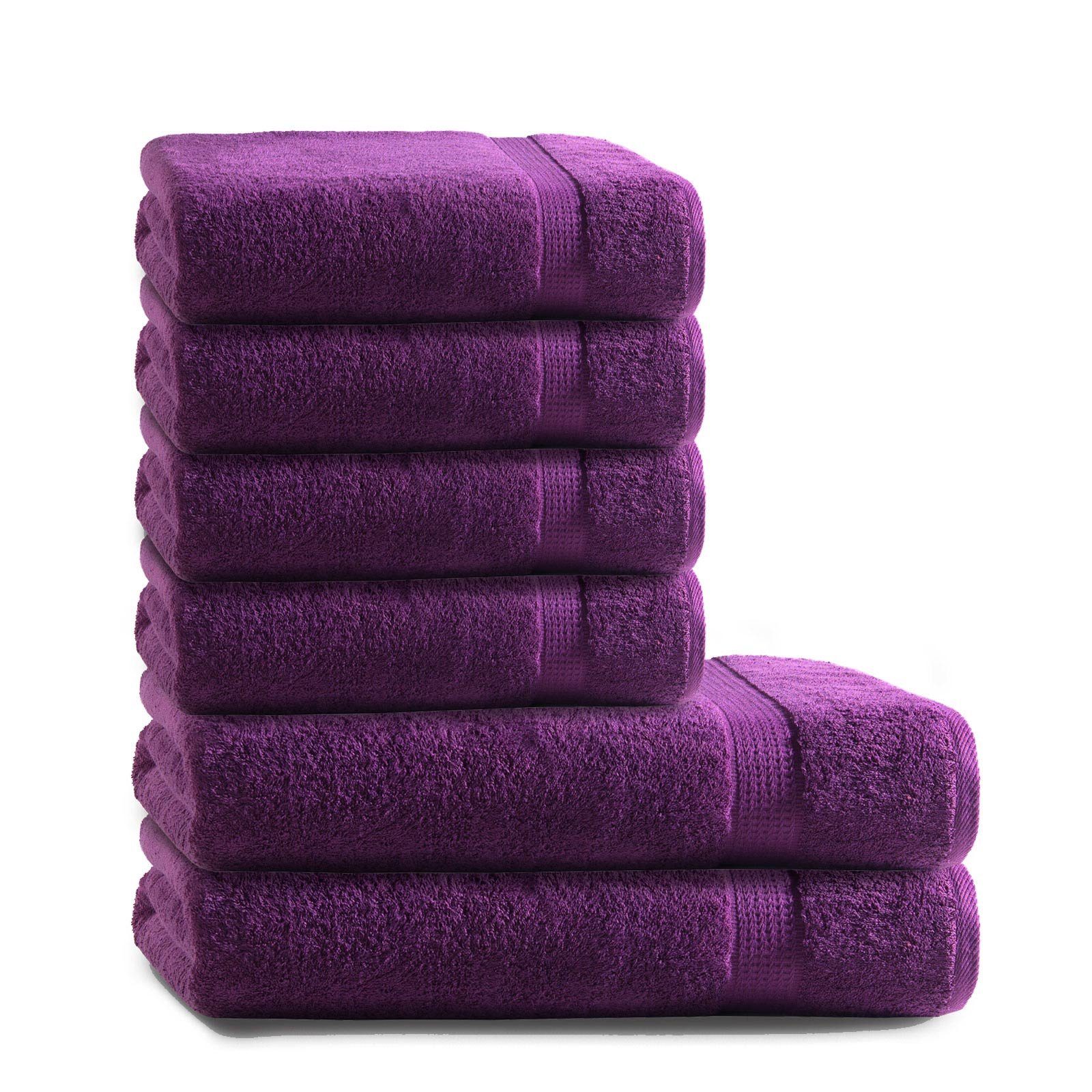 CLASS HOME COLLECTION Handtuch Set 6 TLG Frottee Handtücher Set, 100% Baumwolle, (Set, 12-tlg)