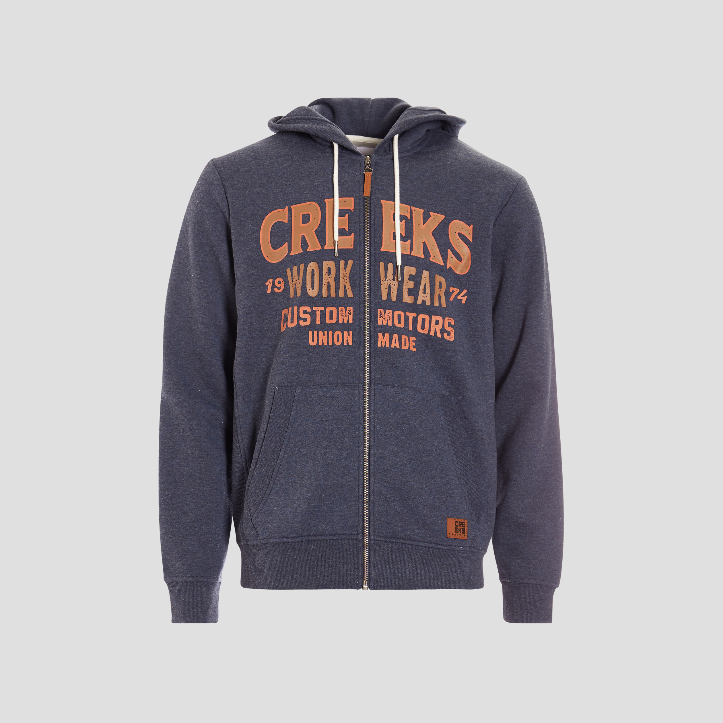 Sweat zippé à capuche Creeks bleu marine homme | La Halle