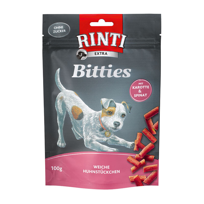 RINTI Snacks RINTI Bitties 12x100g Huhn mit Karotten & Spinat