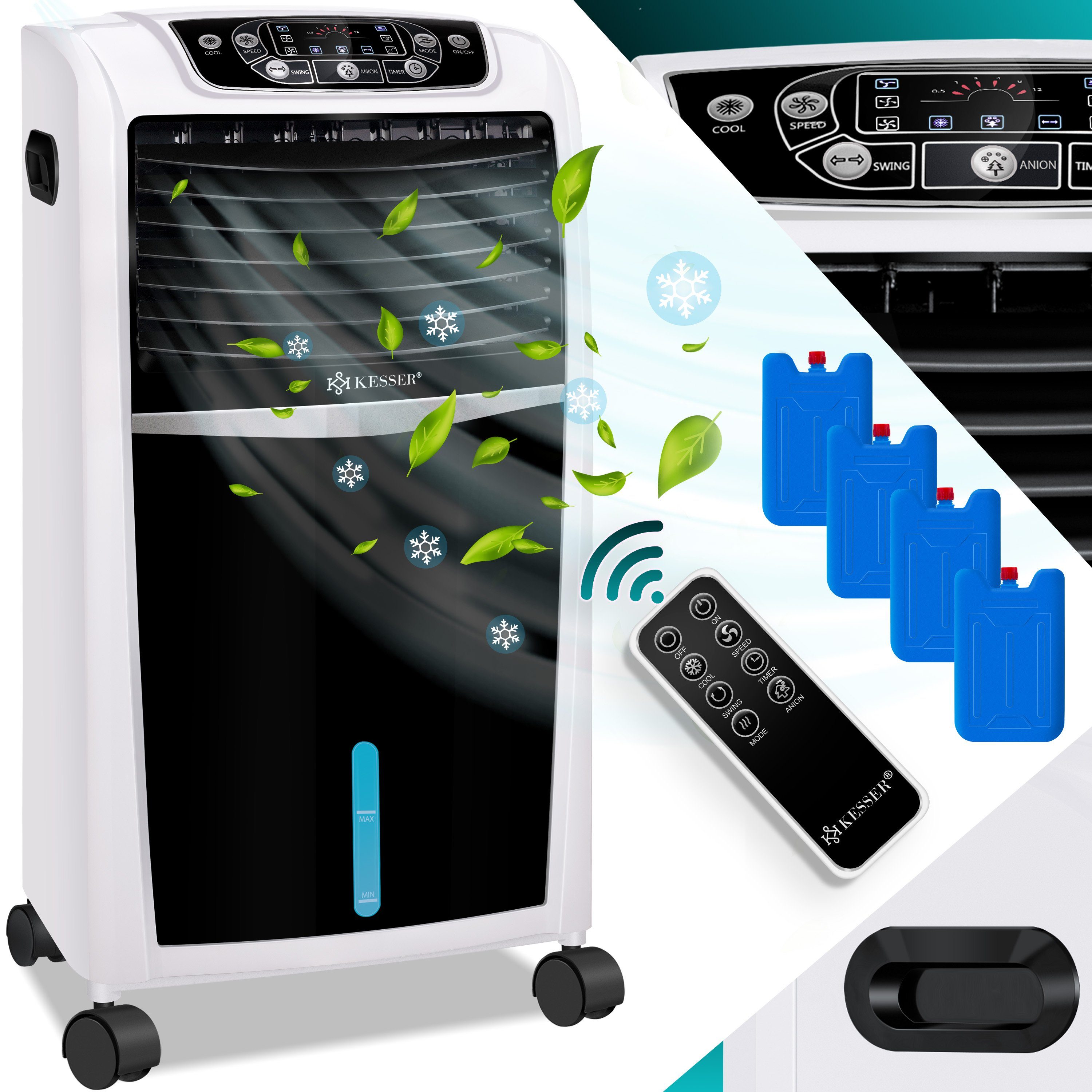 KESSER Turmventilator, 4in1 Mobile Klimaanlage Fernbedienung Klimagerät Ventilator