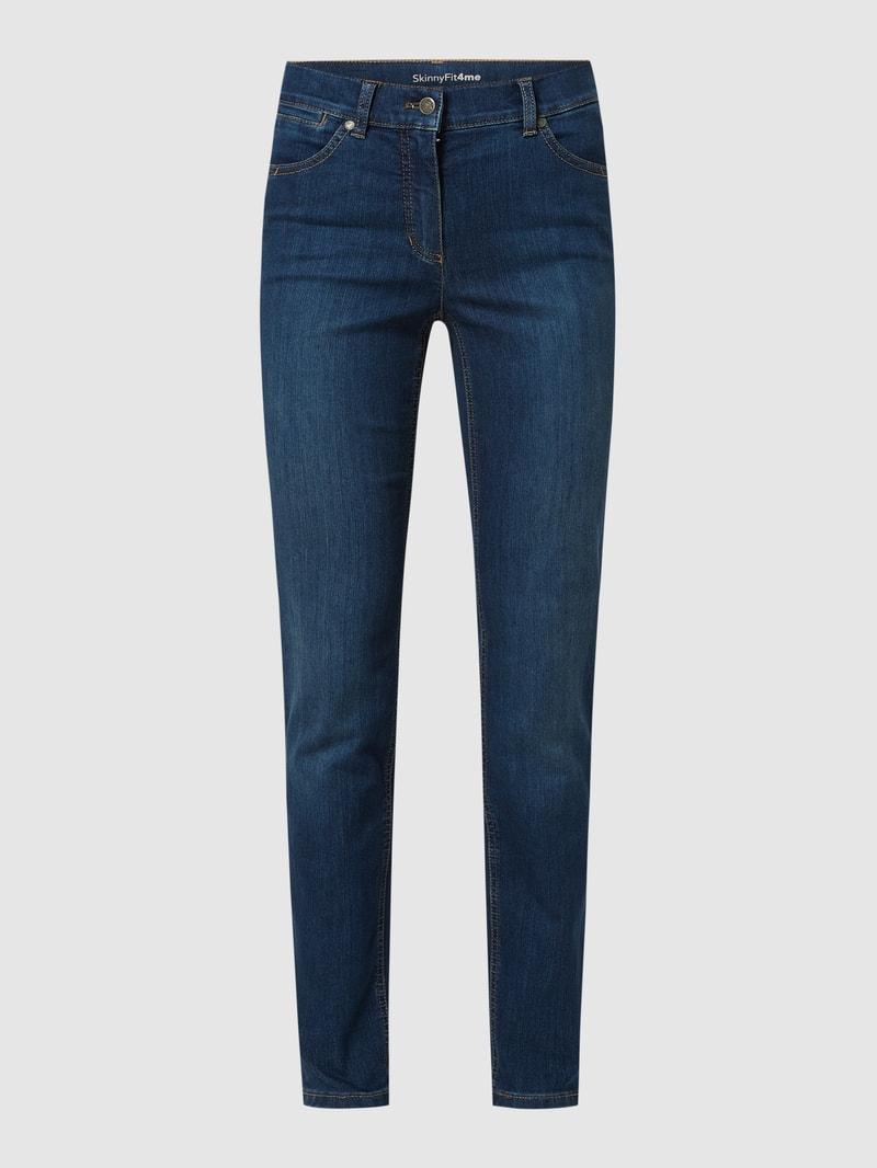 Skinny Fit Jeans mit Bio-Baumwolle in marineblau