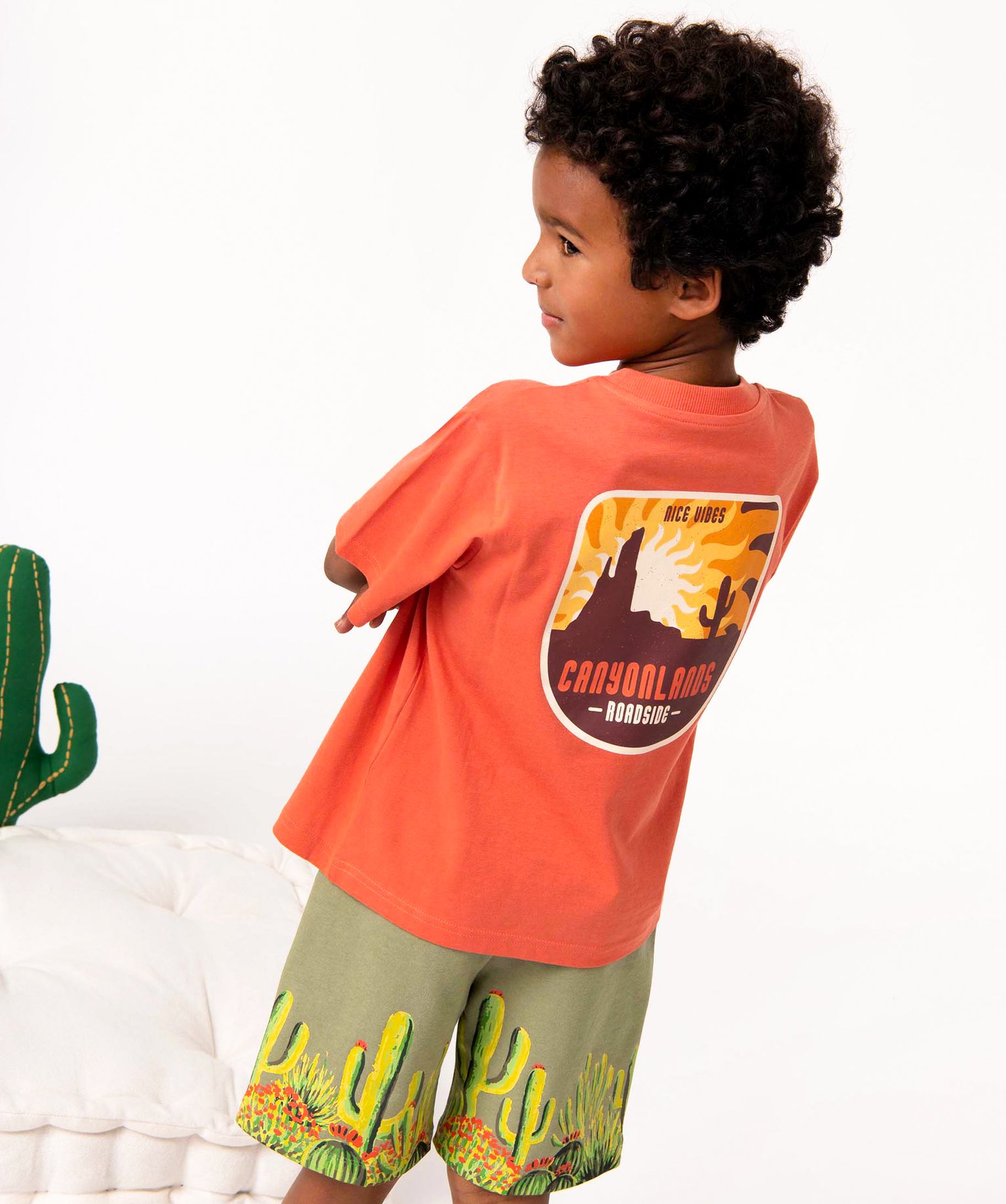 Tee-shirt Garçon à manches courtes avec motif dos orange | GEMO