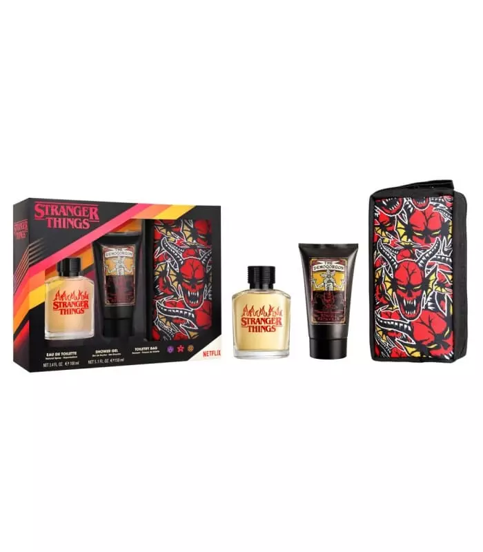 STRANGER THINGS Coffret Eau de toilette vapo 100 ml + gel douche 150 ml + Trousse de toilette