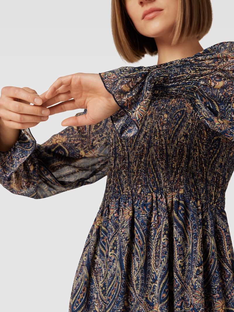 Minikleid mit Allover-Muster in marineblau
