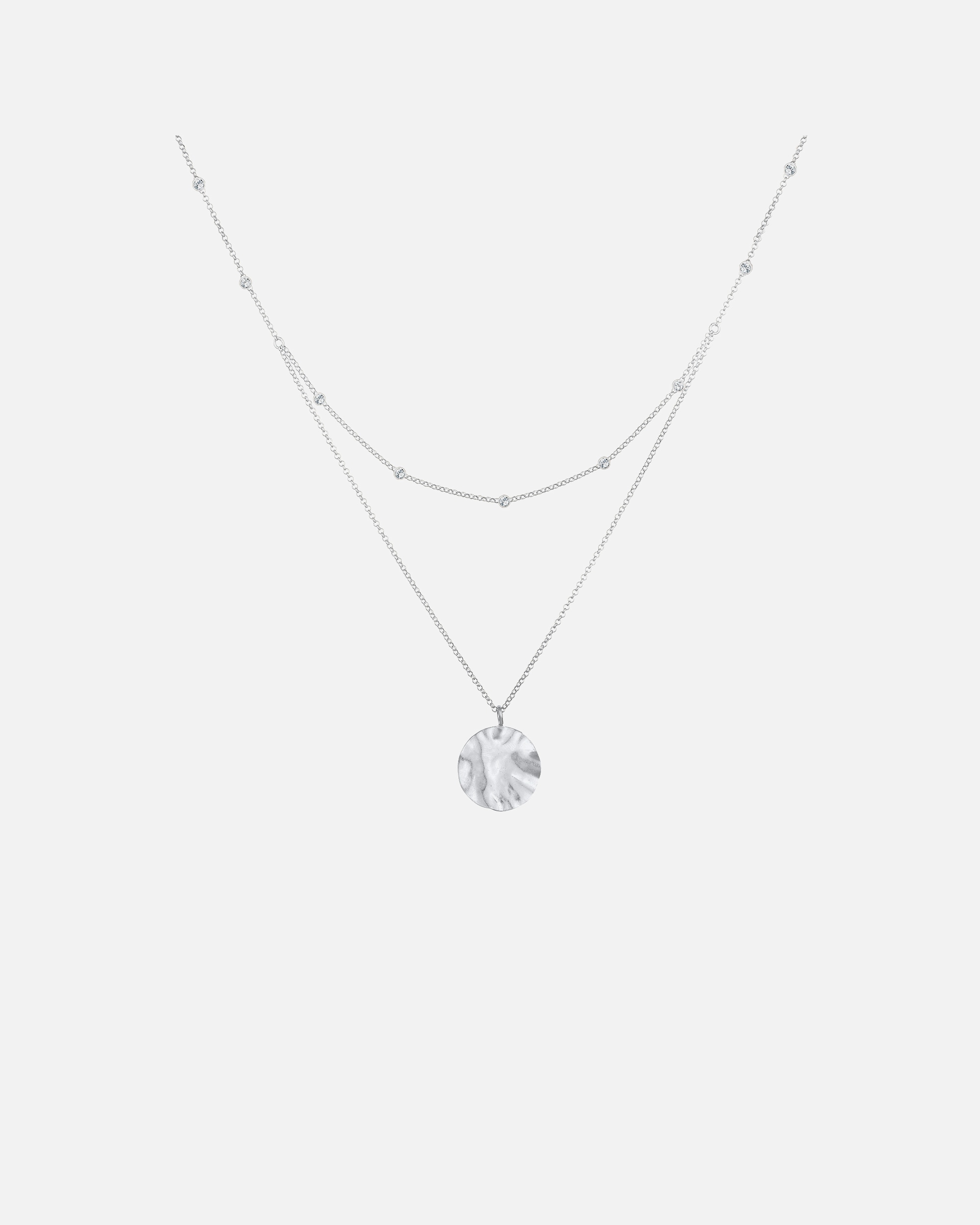 Elli Diaper Plate Pendant with Crystals Women's Necklace - (925/1000) Silver