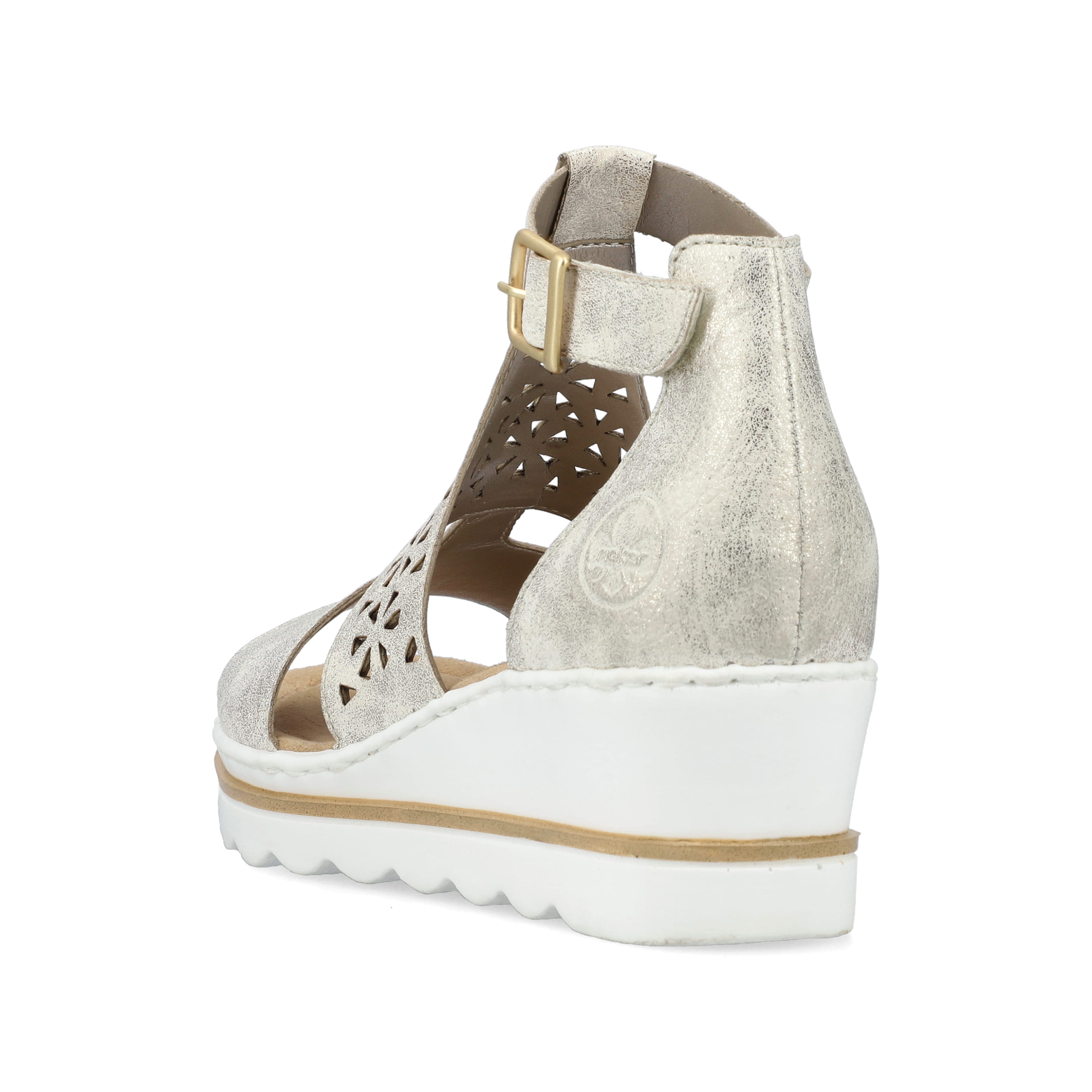 Rieker Damen Keilsandaletten silber-platin-metallic
