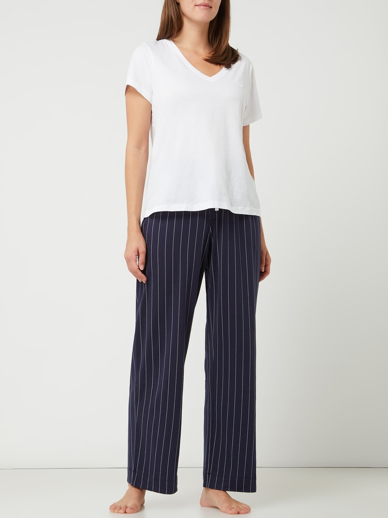 Pyjamahose mit Streifenmuster in dunkelblau