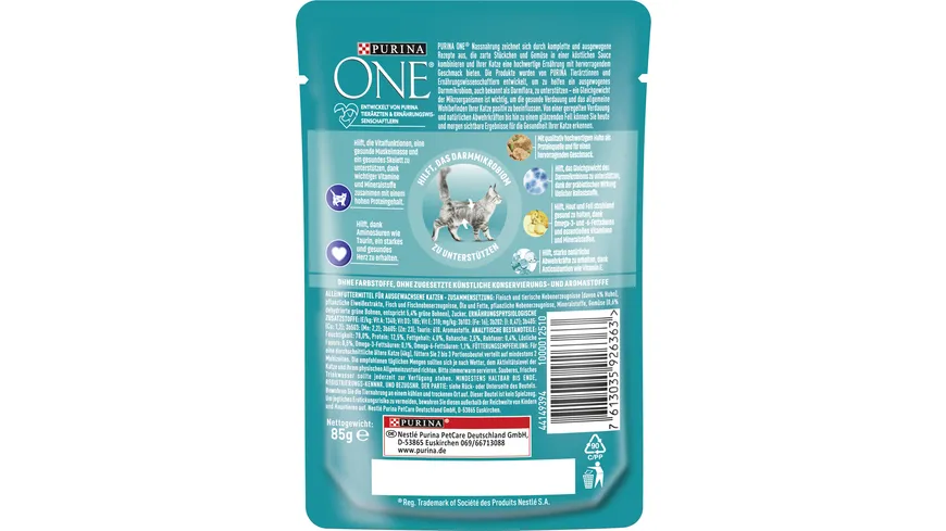 PURINA ONE Senior 7+ mit Huhn und grünen Bohnen Katzennassfutter 85 g