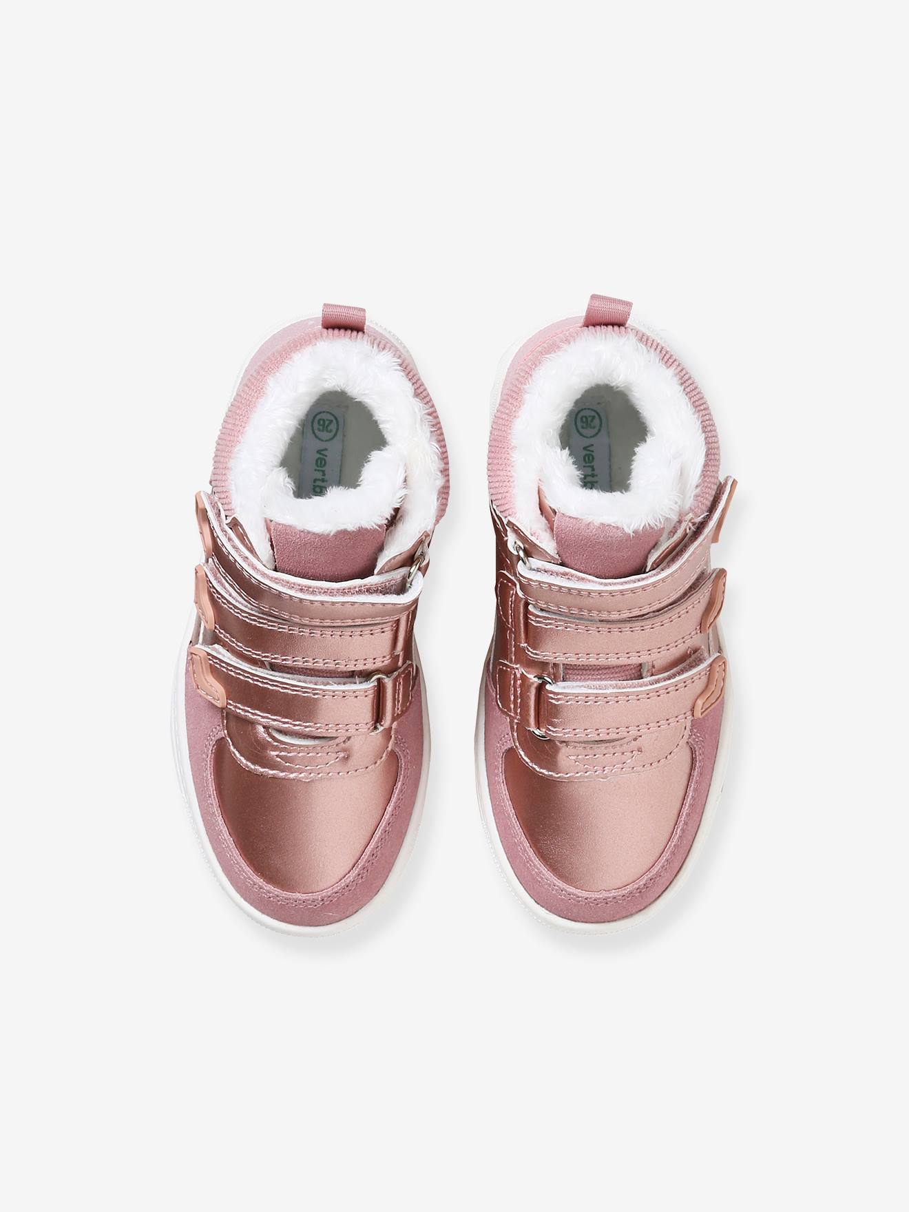 Baskets montantes scratchées fille collection maternelle rose