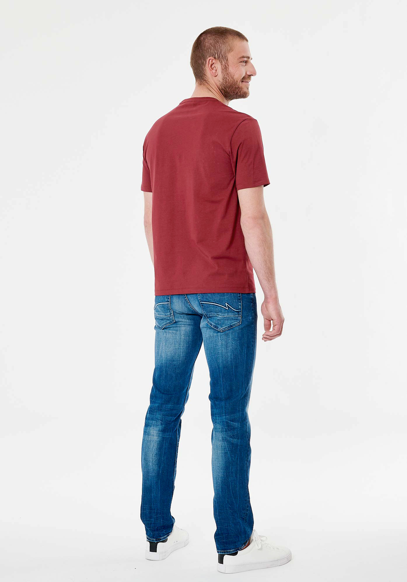 RANDI  T-shirt bordeaux homme 100% coton