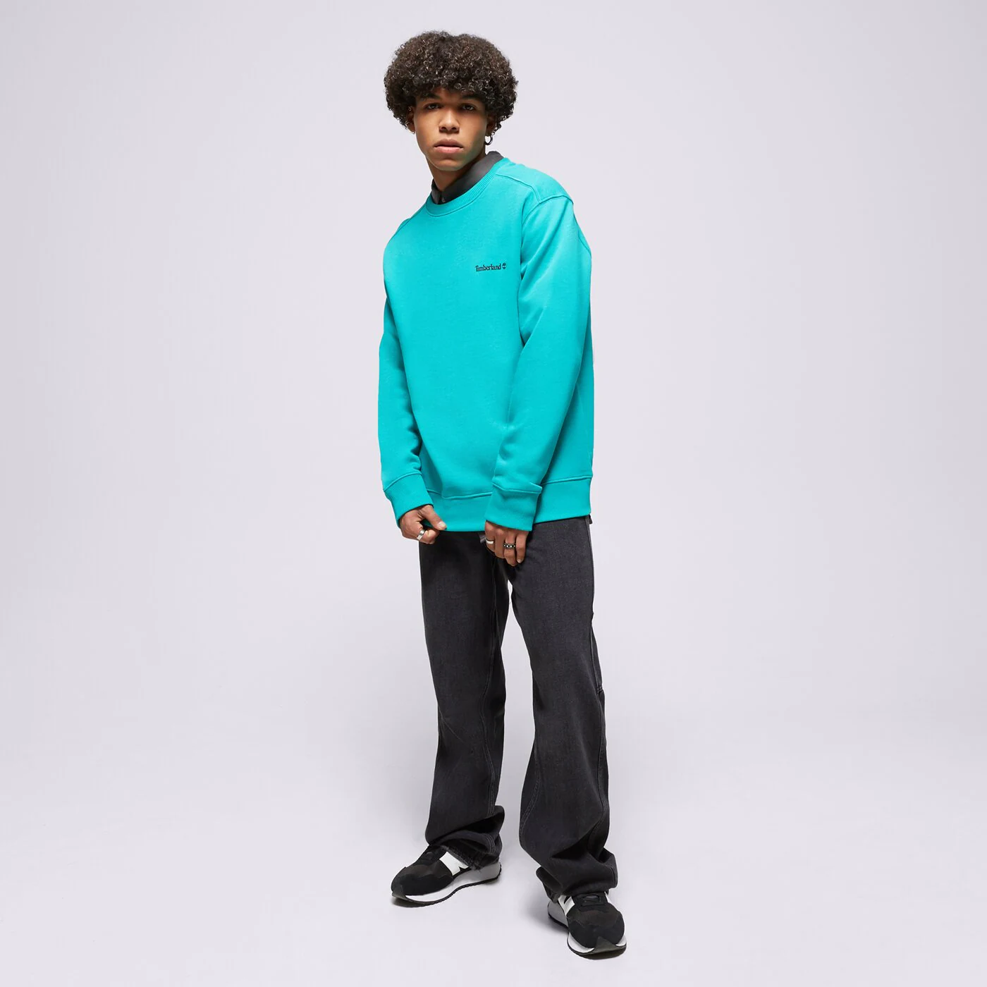 TIMBERLAND SWEATSHIRT SMALL LOGO PRINT Blau