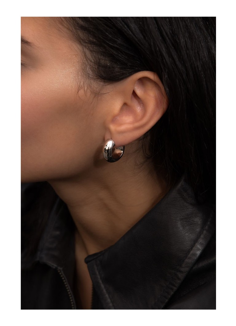 Boucles d'oreilles créoles épaisses en argent sterling Franky Amsterdam