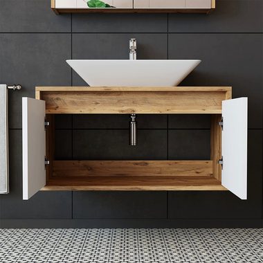 Roomart Badmöbel-Set, (Badezimmermöbel ATLANTIC 85cm in 4 Farben Badezimmer Unterschrank)