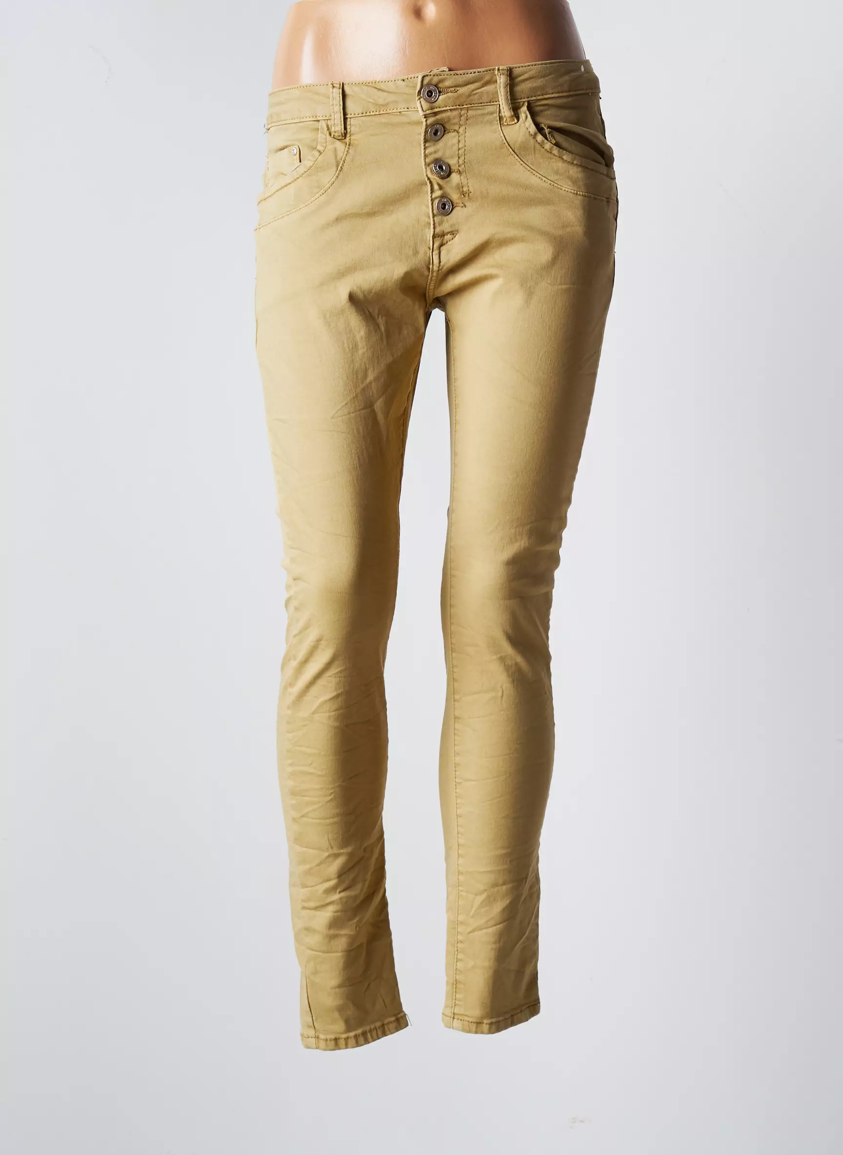 Place Du Jour Pantalons Slim Femme couleur beige
