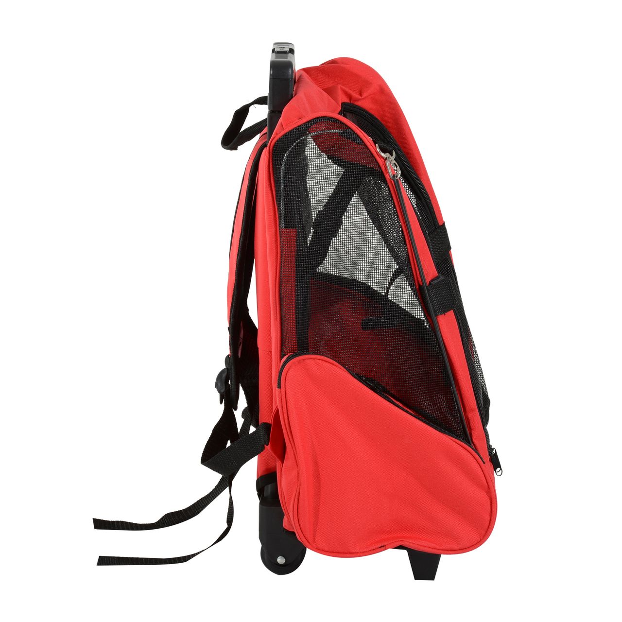PawHut Hundetrolley Transporttasche Tragetasche 2-in-1 Haustierrucksack Rot