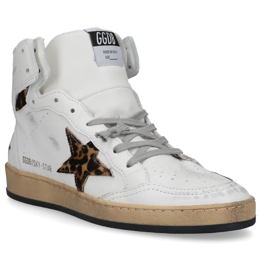 Golden Goose - Sneaker high SKY STAR Kalbsleder - weiß