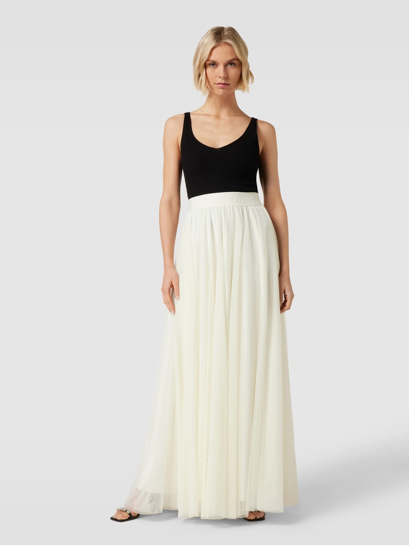 Maxirock mit Plisseefalten in offwhite