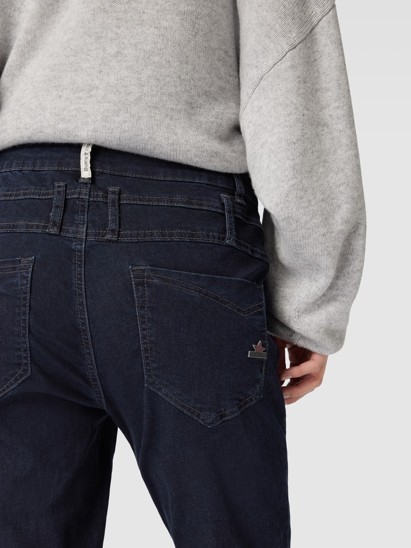 Regular Fit Jeans mit Label-Details Modell 'Florida' in dunkelblau